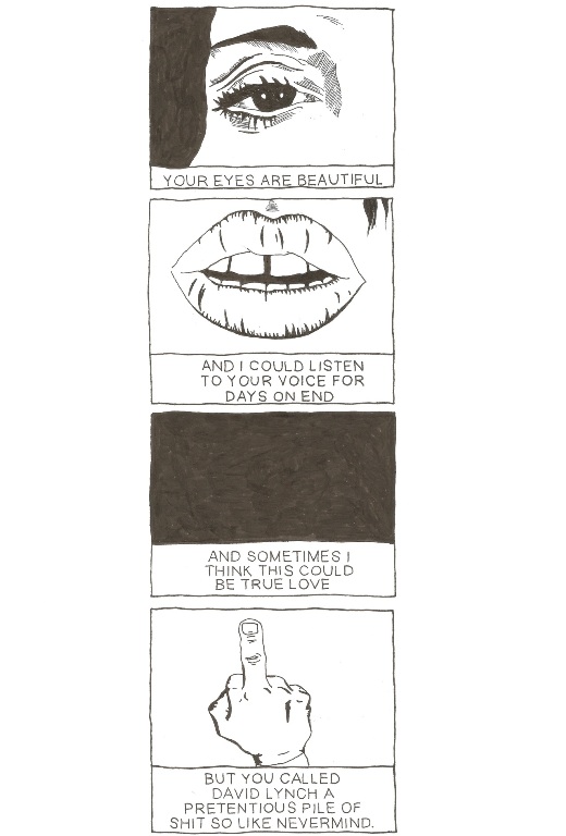 Ilustraciones de Séamus Gallagher estilo cómic inspirados en David Lynch y Twin Peaks