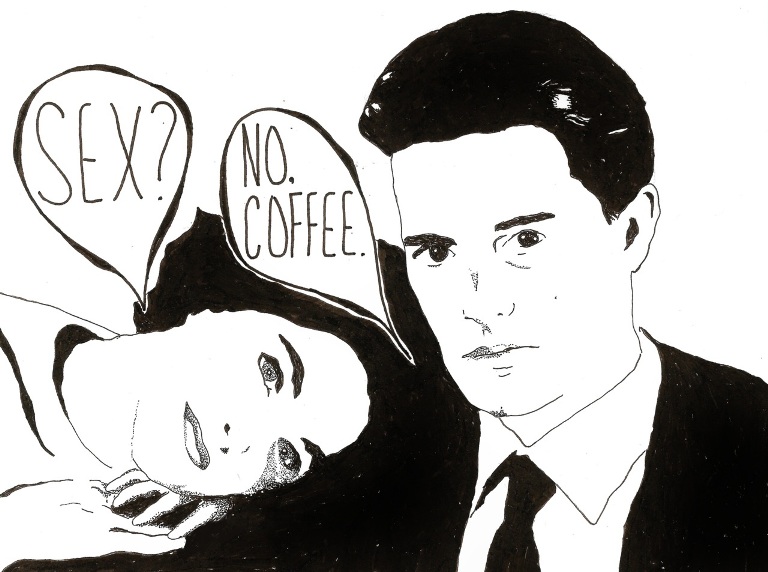 Ilustraciones de Séamus Gallagher estilo cómic inspirados en David Lynch y Twin Peaks